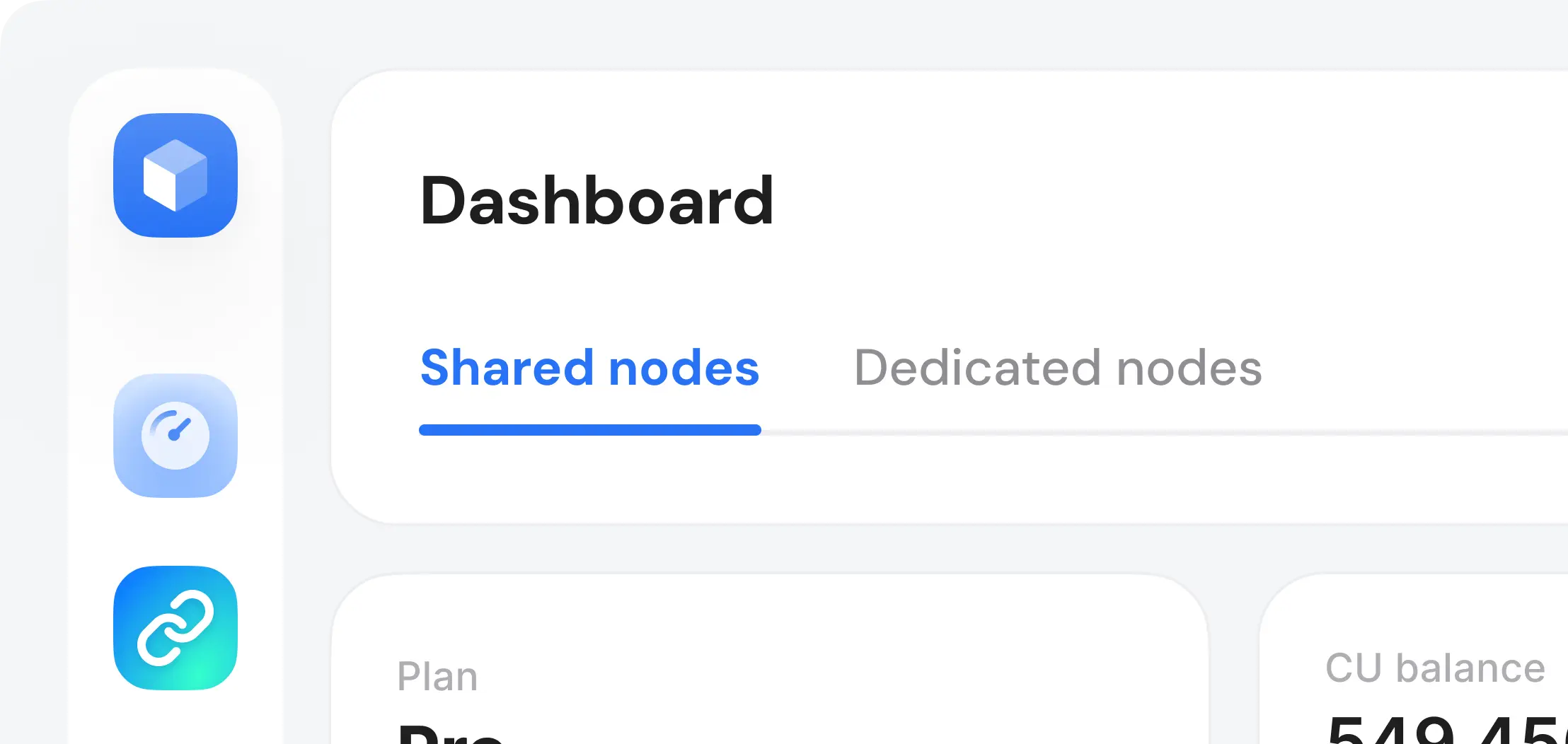 Account dashboard